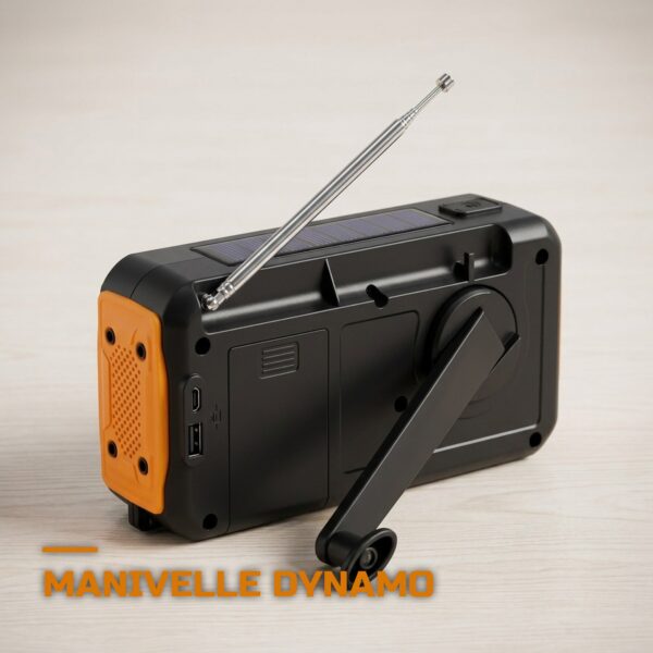 Radio d'Urgence Solaire à Manivelle 5000mAh