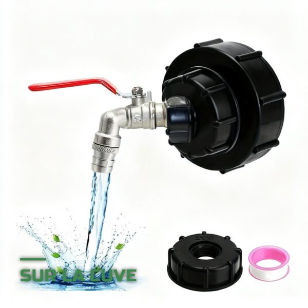 Adaptateur Robinet pour Cuve IBC 1000L Raccord Tuyau d'Arrosage