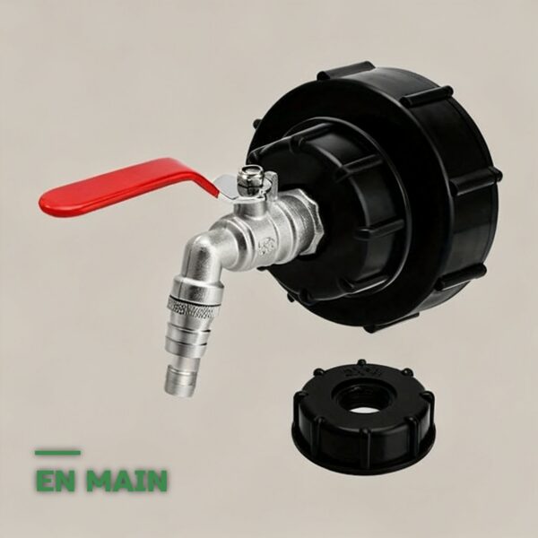 Adaptateur Robinet pour Cuve IBC 1000L Raccord Tuyau d'Arrosage