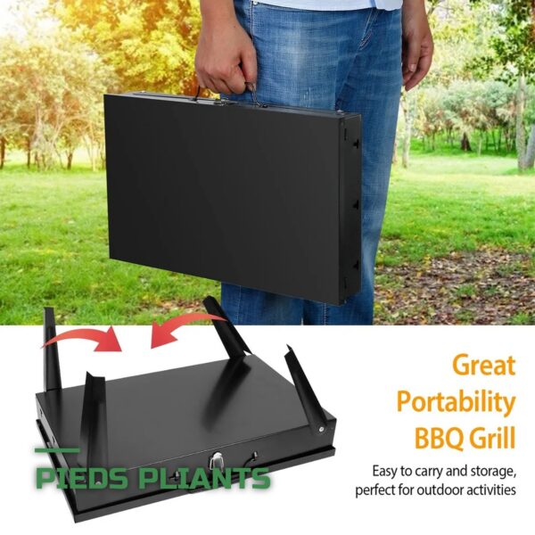 Barbecue Pliable Portable au Charbon pour Camping et Jardin