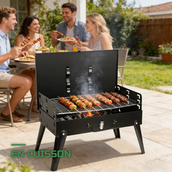 Barbecue Pliable Portable au Charbon pour Camping et Jardin