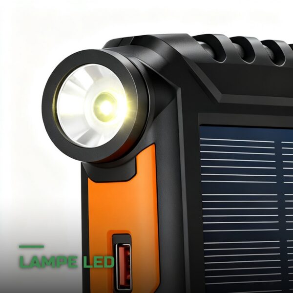 Batterie Externe Solaire 20000mAh Étanche IP55