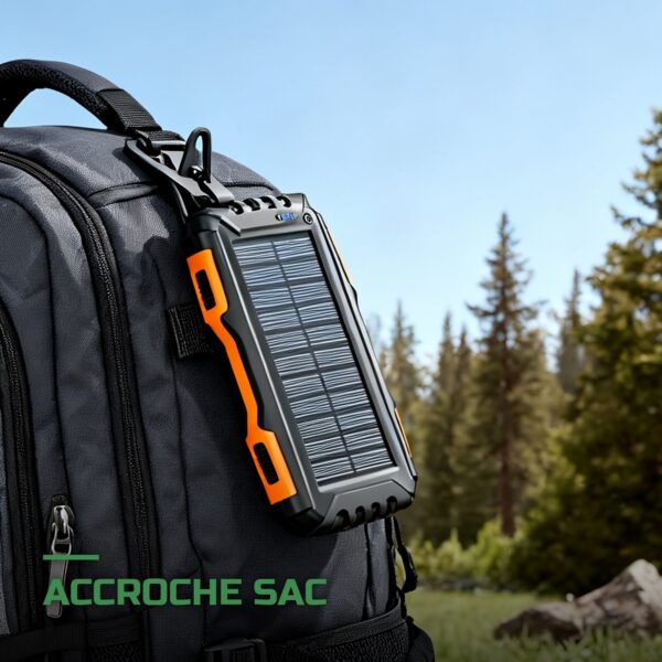 Batterie Externe Solaire 20000mAh Étanche IP55