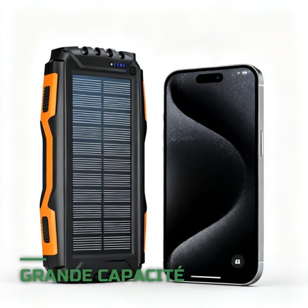 Batterie Externe Solaire 20000mAh Étanche IP55