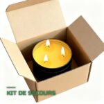 Bougie d'Urgence 36h 3 Mèches en Cire d'Abeille de Survie