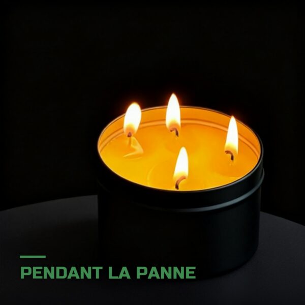Bougie de Panne de Courant Longue Durée 36h en Pot