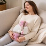 Bouillotte 1,6L avec Housse en Peluche Douce Anti-Fuite