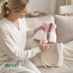Bouillotte 1,6L avec Housse en Peluche Douce Anti-Fuite