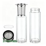 Bouteille à Thé en Verre avec Infuseur Double Paroi