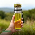 Bouteille à Thé en Verre avec Infuseur Double Paroi