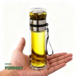 Bouteille à Thé en Verre avec Infuseur Double Paroi