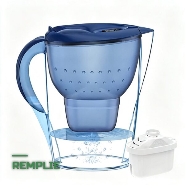 Carafe Filtrante 3,5L au Charbon Actif Alcalin Purificateur d'Eau