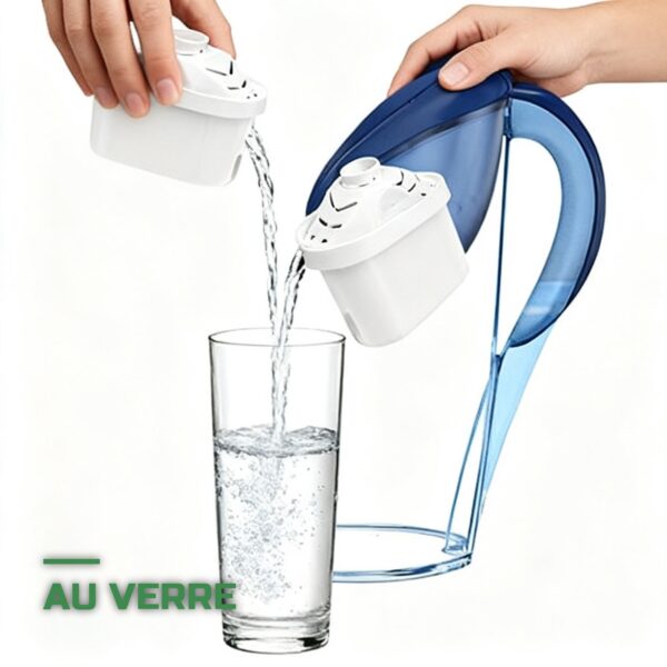Carafe Filtrante 3,5L au Charbon Actif Alcalin Purificateur d'Eau