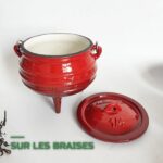 Cocotte en Fonte à Trois Pieds pour Camping et Feu de Bois