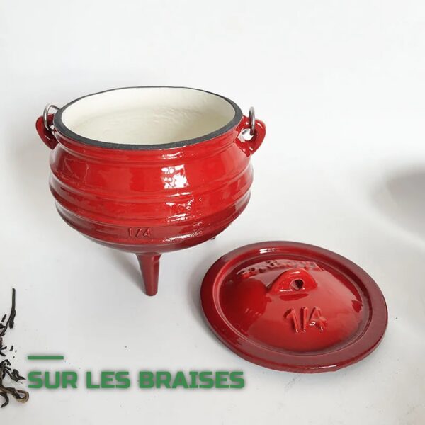 Cocotte en Fonte à Trois Pieds pour Camping et Feu de Bois