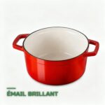 Cocotte en Fonte Émaillée 5,68L avec Couvercle pour Mijotés