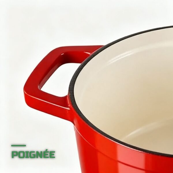 Cocotte en Fonte Émaillée 5,68L avec Couvercle pour Mijotés