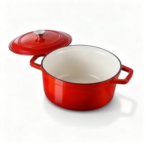 Cocotte en Fonte Émaillée 5,68L avec Couvercle pour Mijotés