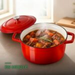 Cocotte en Fonte Émaillée 5,68L avec Couvercle pour Mijotés