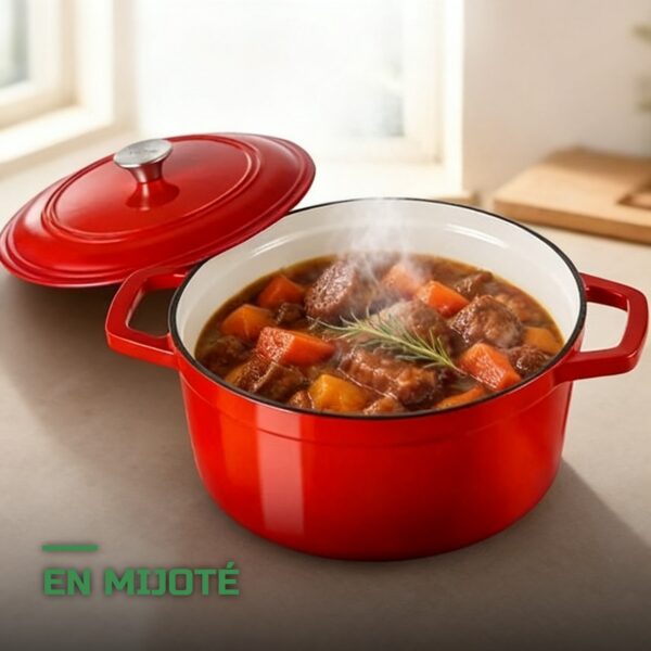 Cocotte en Fonte Émaillée 5,68L avec Couvercle pour Mijotés