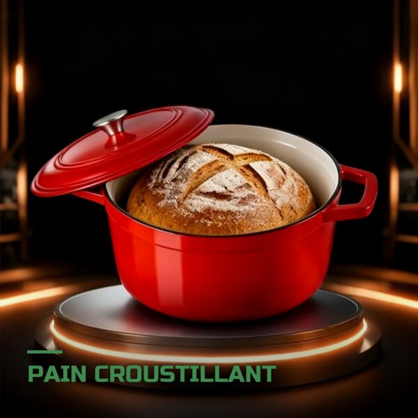 Cocotte en Fonte Émaillée 5,68L avec Couvercle pour Mijotés