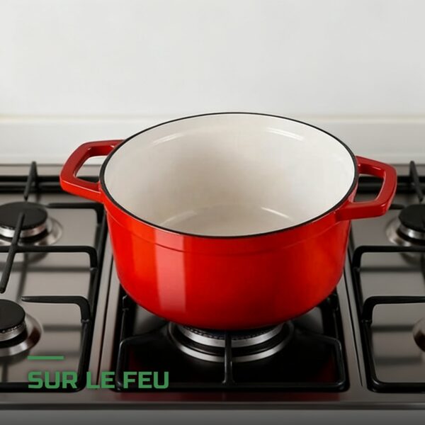Cocotte en Fonte Émaillée 5,68L avec Couvercle pour Mijotés