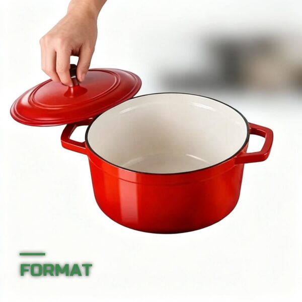 Cocotte en Fonte Émaillée 5,68L avec Couvercle pour Mijotés