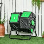 Composteur Rotatif de Jardin à Double Chambre 130L