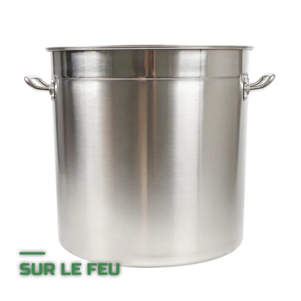 Faitout Marmite Inox Grande Capacité avec Couvercle et Poignées