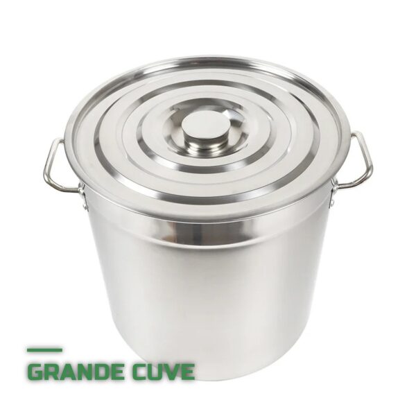 Faitout Marmite Inox Grande Capacité avec Couvercle et Poignées