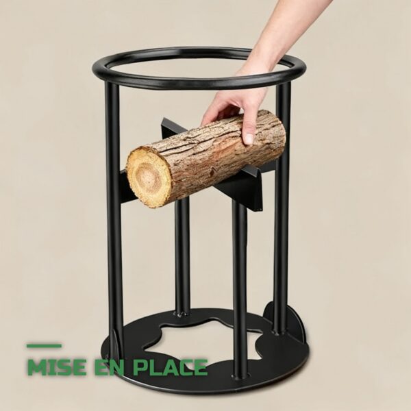 Fendeur de Bûches Manuel en Fonte sur Socle Sécurisé
