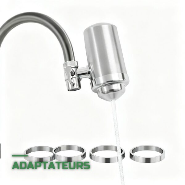 Filtre à Eau sur Robinet en Inox 304 avec Cartouche Céramique
