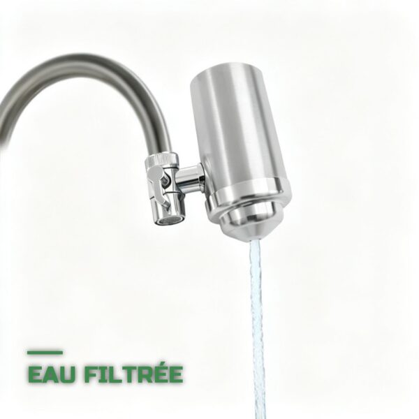 Filtre à Eau sur Robinet en Inox 304 avec Cartouche Céramique