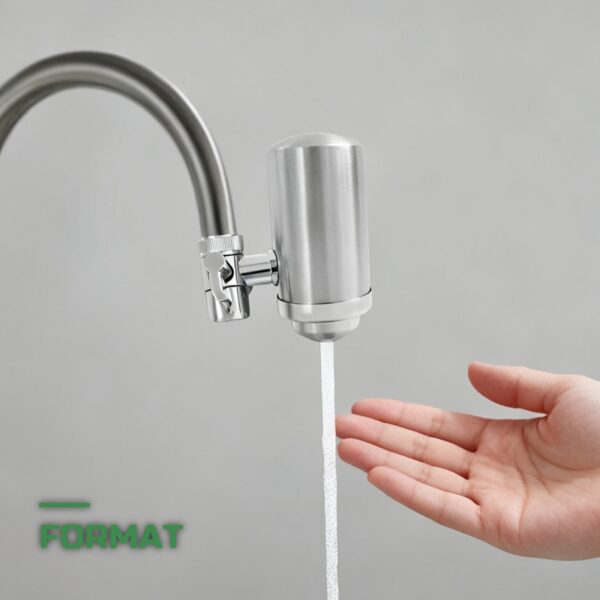 Filtre à Eau sur Robinet en Inox 304 avec Cartouche Céramique