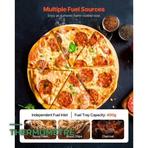 Four à Pizza Portable au Bois 12 Pouces avec Thermomètre