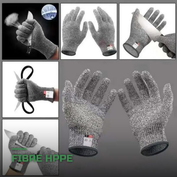 Gants Anti-Coupure Niveau 5 HPPE Résistants Cuisine & Bricolage