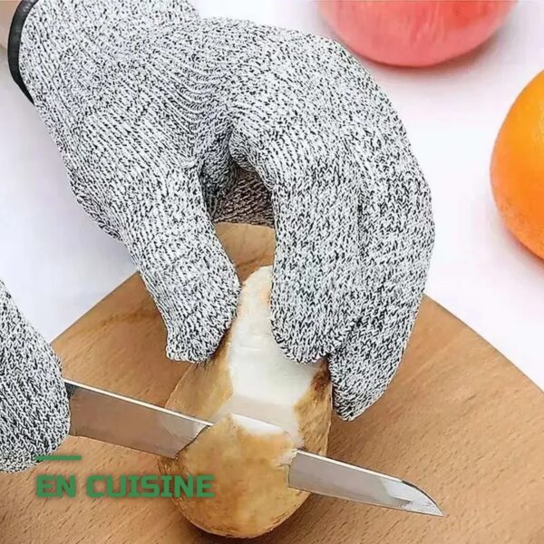 Gants Anti-Coupure Niveau 5 HPPE Résistants Cuisine & Bricolage