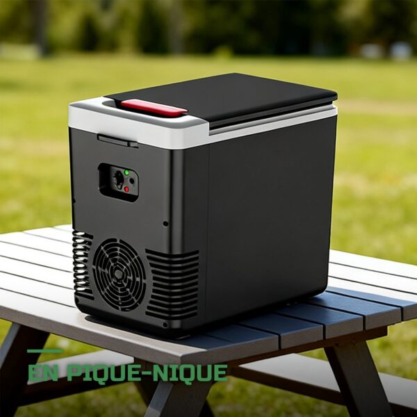 Glacière Électrique 12V et 220V 10L Froid et Chaud Portable