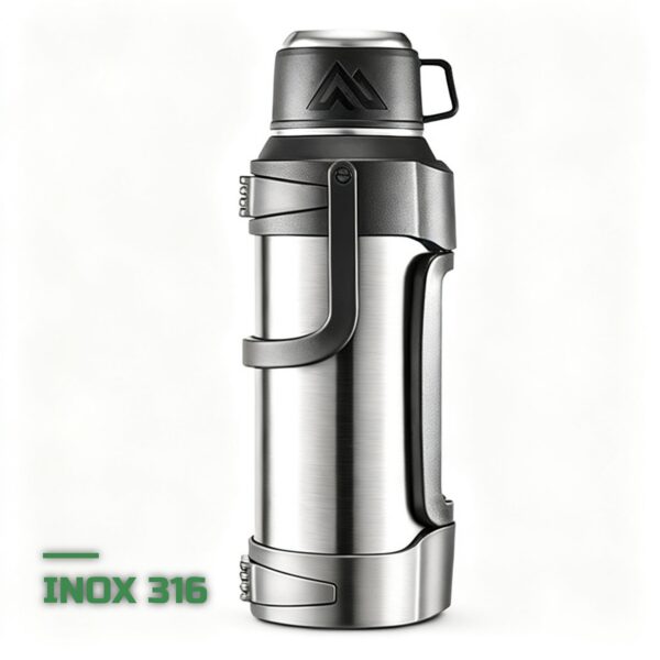Gourde Isotherme en Inox 316 Double Paroi 1L Anti-Fuite