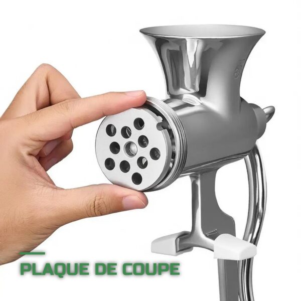 Hachoir à Viande Manuel à Manivelle en Inox avec Plaques et Tubes