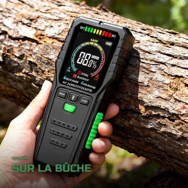 Humidimètre pour Bois Sans Contact à Écran LCD et Lampe