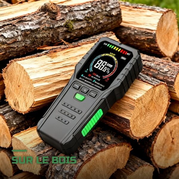 Humidimètre pour Bois Sans Contact à Écran LCD et Lampe