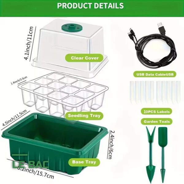 Kit de Germination Mini-Serre avec Dôme et Plateau de Semis