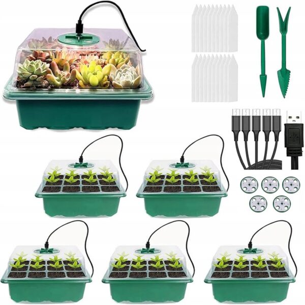 Kit de Germination Mini-Serre avec Dôme et Plateau de Semis