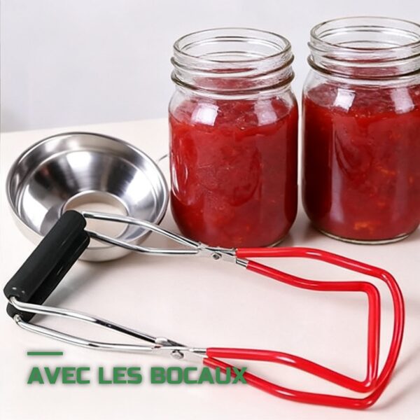Kit de Mise en Conserve Entonnoirs et Pince à Bocaux en Inox