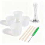 Kit de Moules à Bougies en Silicone 3 Tailles avec Mèches