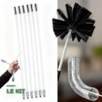 Kit de Ramonage de Cheminée Flexible Brosses & Tiges