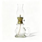 Lampe à Huile Vintage en Verre Coupe-Vent d'Éclairage d'Urgence