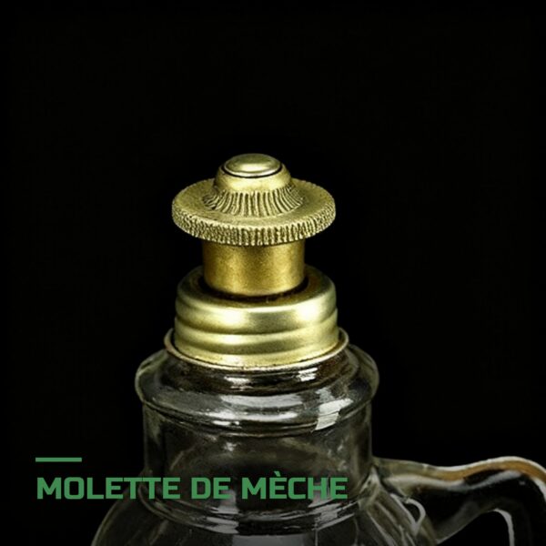 Lampe à Huile Vintage en Verre Coupe-Vent d'Éclairage d'Urgence