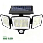 Lampe Solaire Murale 208 LED à Détecteur de Mouvement